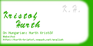 kristof hurth business card